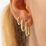 Minimalist Huggie Square Hoop Earrings SORI STYLE