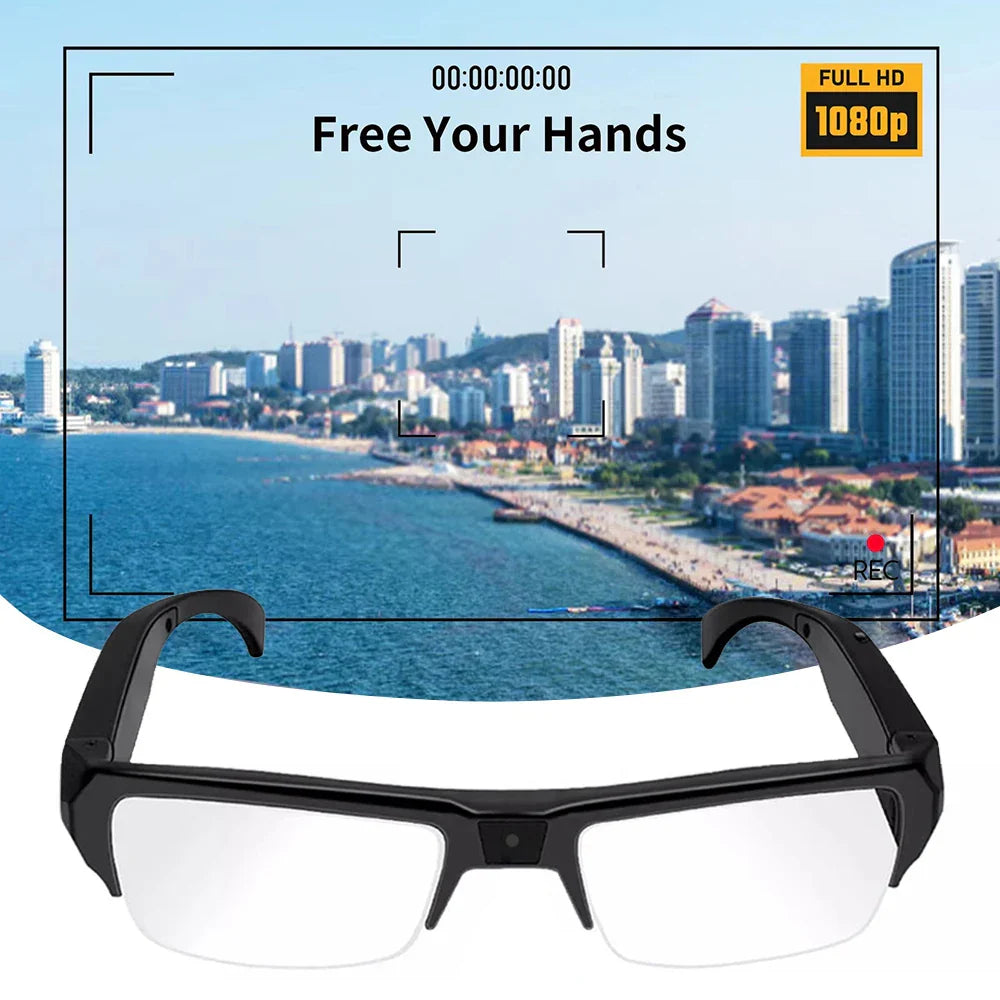 1080P HD Mini Camera Glasses Wearable DVR Video Recorder Black