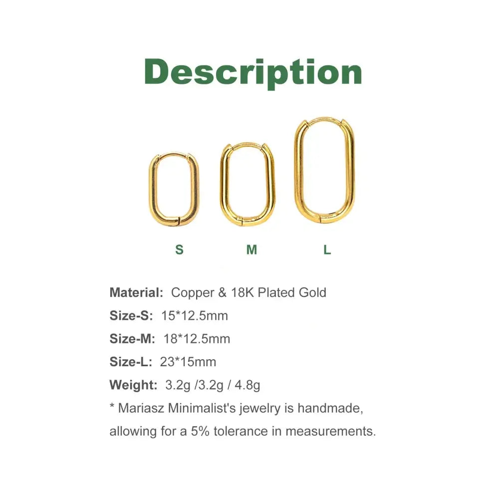 Minimalist Huggie Square Hoop Earrings SORI STYLE