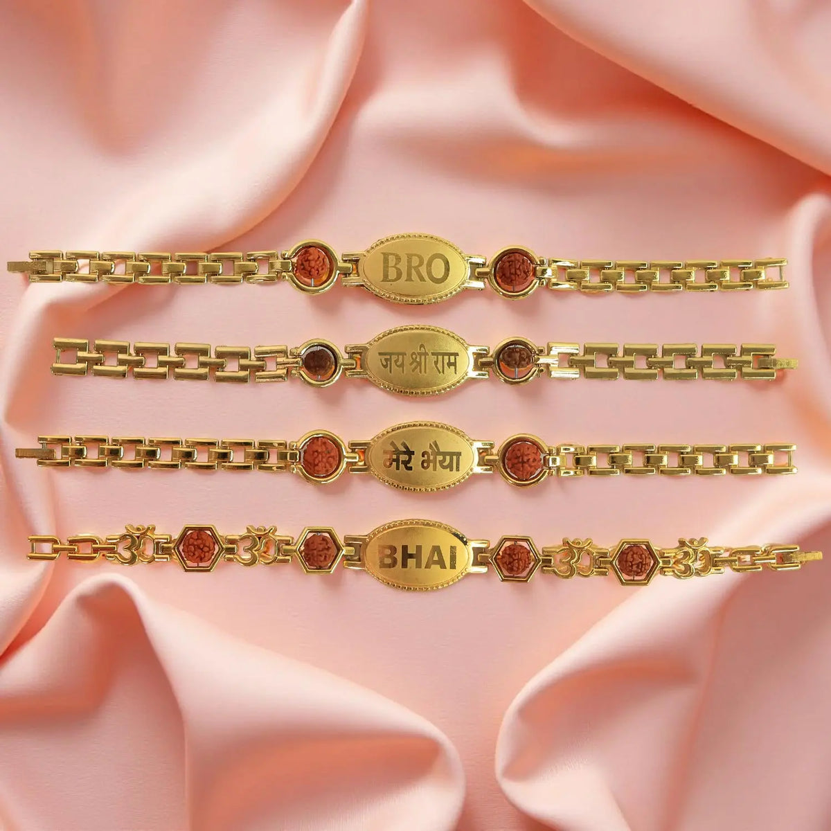 Gold Plated Metal Bracelet Rakhi For Brother (1 Pc)