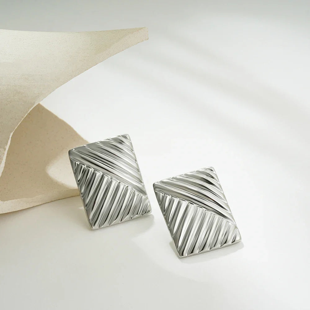 Three-Layer Textured Knot Earrings for Women