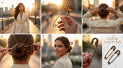 Printed Safety Pin Style Hair Clip – Set of 5