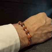 Rudraksha Silver Rakhi Pratha - Jewellery Studio