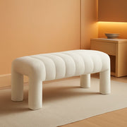 42.5 Inches Boucle Ottoman Bench Footrest Entryway-0