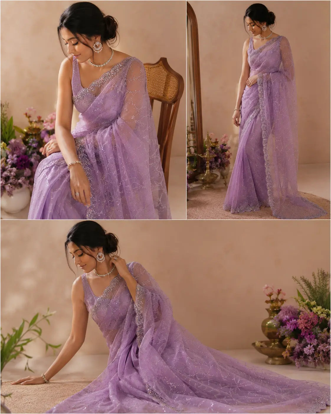 Sharbate-ae-mohobbat Soft Net Saree Ganpati