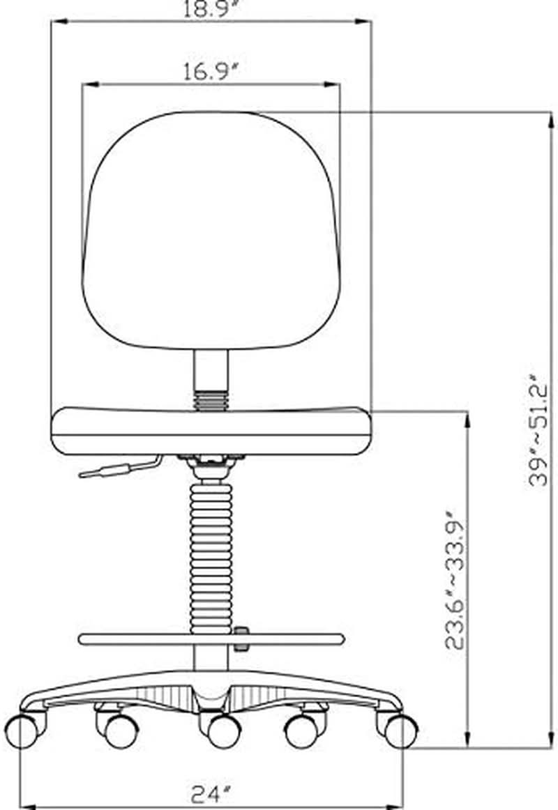 Pneumatic Adjustable Office Stool Black Multitask Ergonomic-1