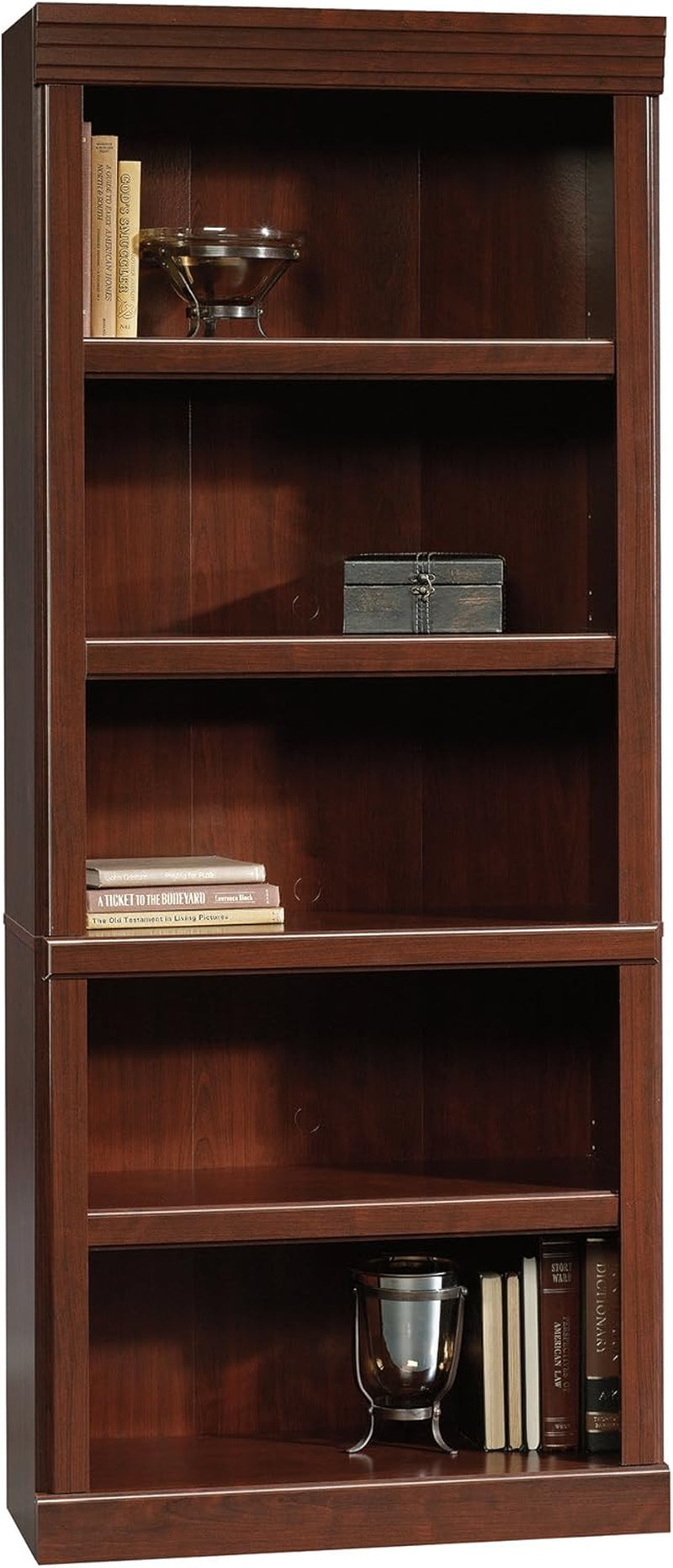 Rich Cherry Finish Heritage Hill Library Bookcase With Adjustable Shelves-2