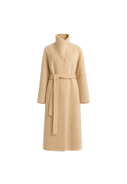 THE ARTM Women's Alpaca Wool Blend Coat - A-Line Lapel Long Coat "Architectural Grace"