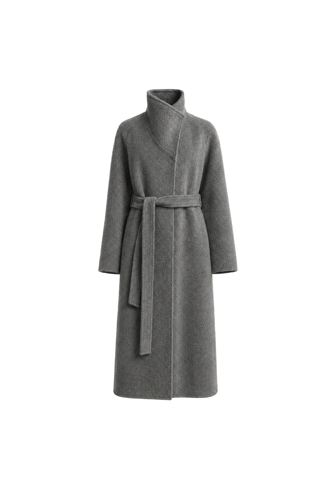 THE ARTM Women's Alpaca Wool Blend Coat - A-Line Lapel Long Coat "Architectural Grace"