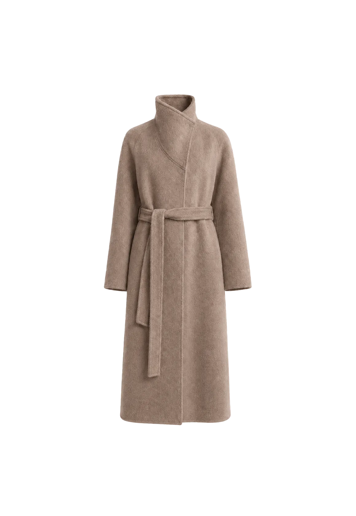 THE ARTM Women's Alpaca Wool Blend Coat - A-Line Lapel Long Coat "Architectural Grace"