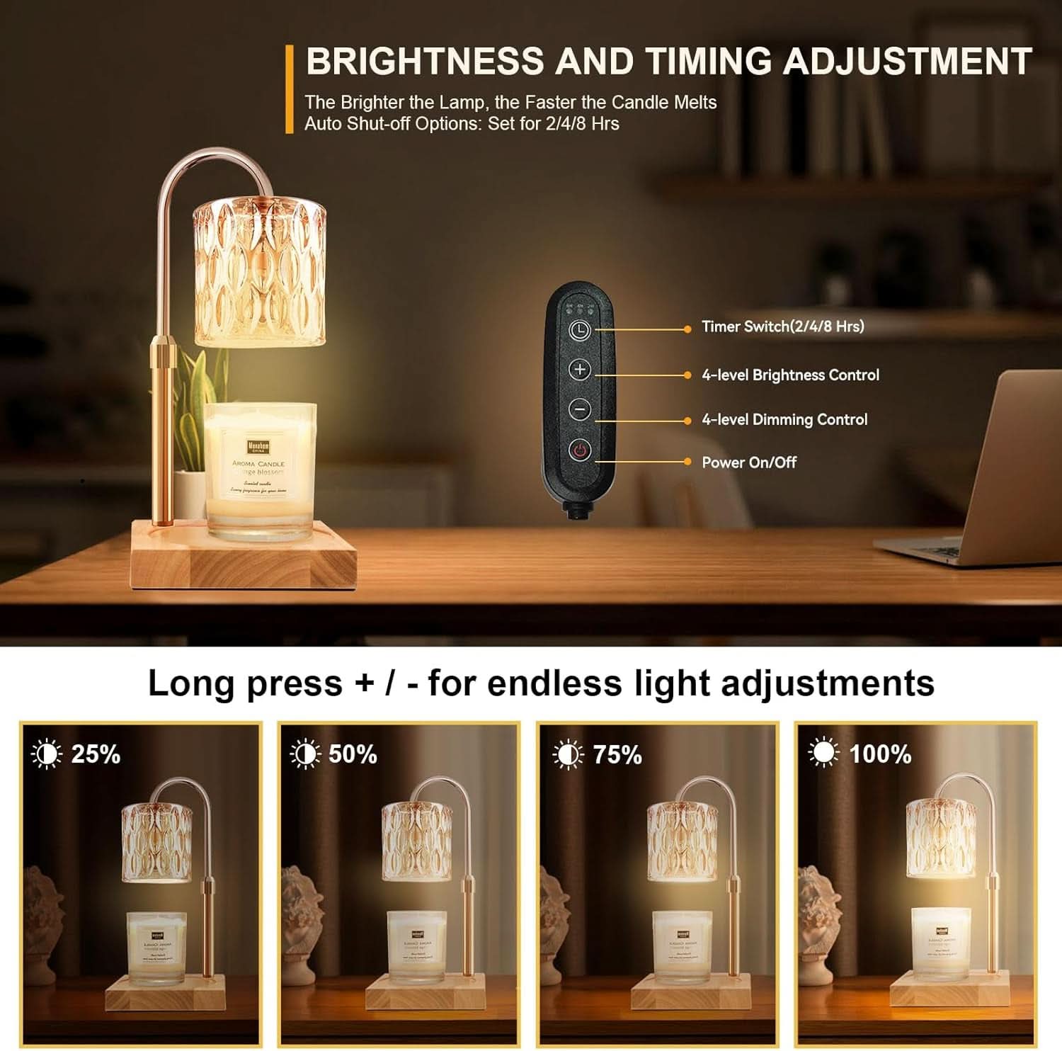 Candle Warmer Lamp Dimmable With Programmable Timer-2