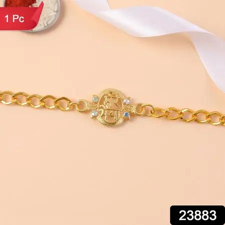 Mere Bhaiya Bracelet Rakhi Gold-plated Chain Rakhi With Stones For Brother (1 Pc)