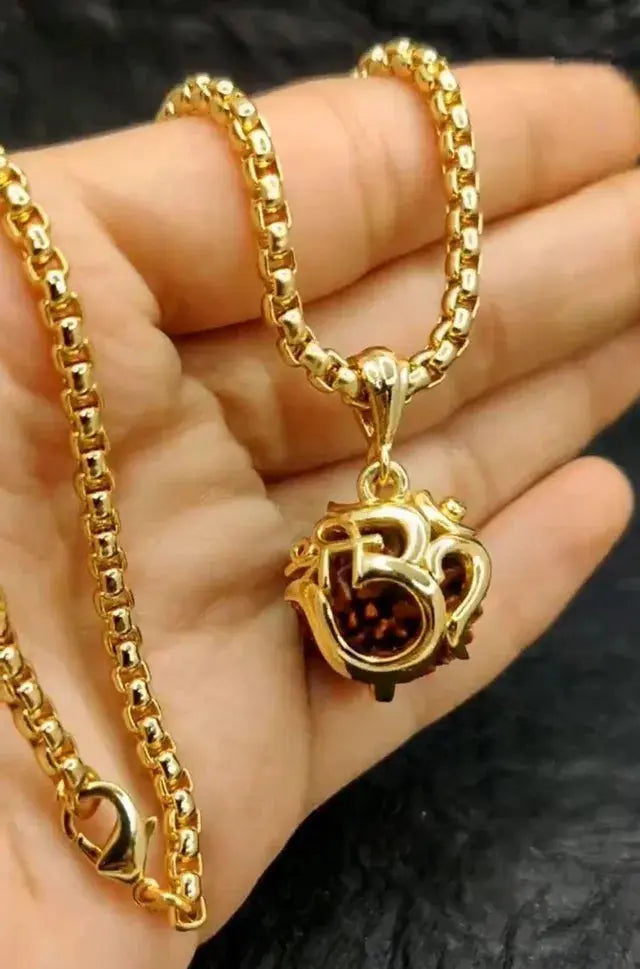 Om Rudraksha Pendant With Chain 8995