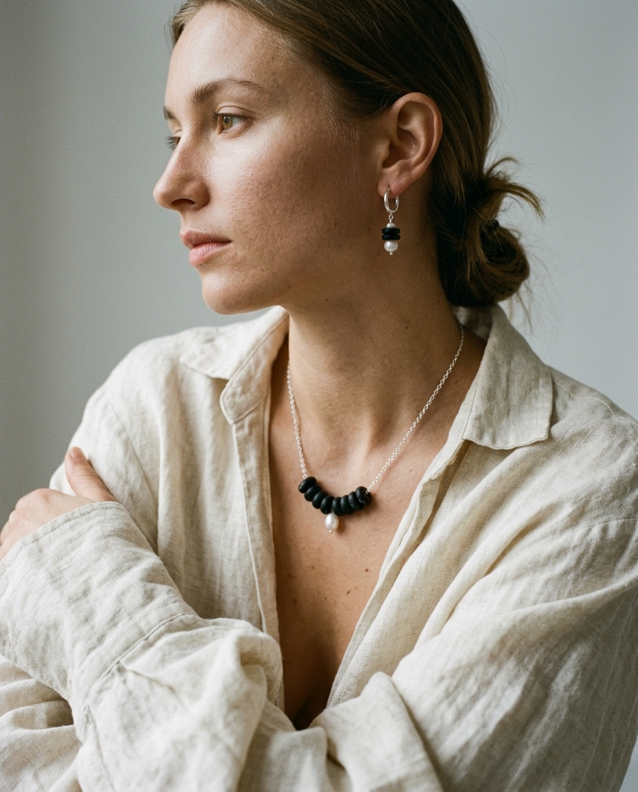 Dalmatian Necklace & Earrings Set