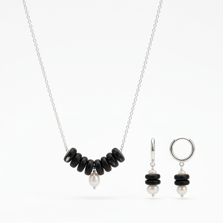 Dalmatian Necklace & Earrings Set