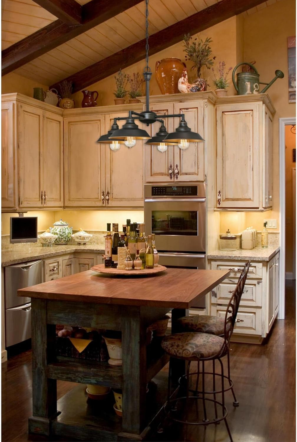 Oil Rubbed Bronze Four-Light Indoor Chandelier 16-Inch-2