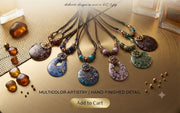 Aether Collection – Amber Resin Teardrop & Antique Gold Bead Pendant Necklace