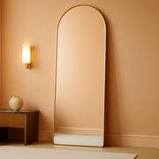 58x18 Inches Arched Full Length Mirror Aluminum Frame Gold-0