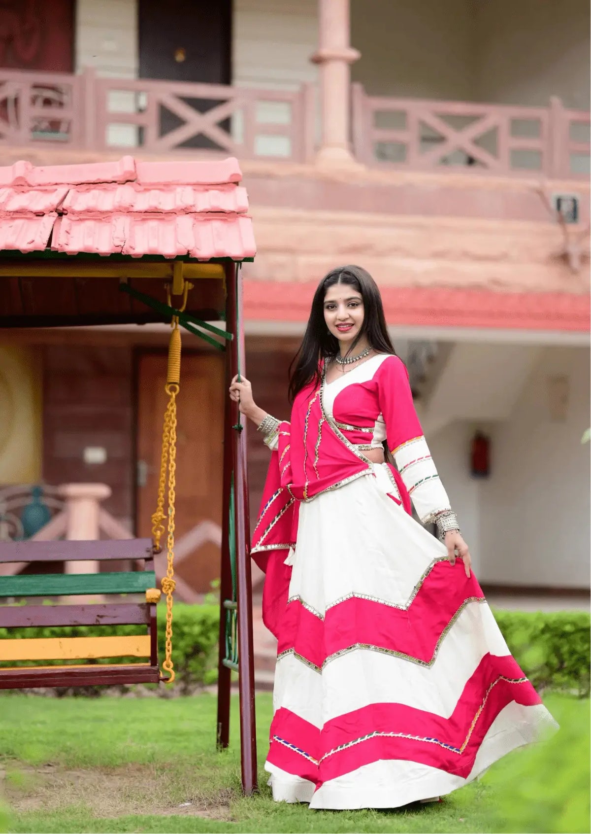 Gulnaar Rayon Cotton Lehenga Set Yooneck
