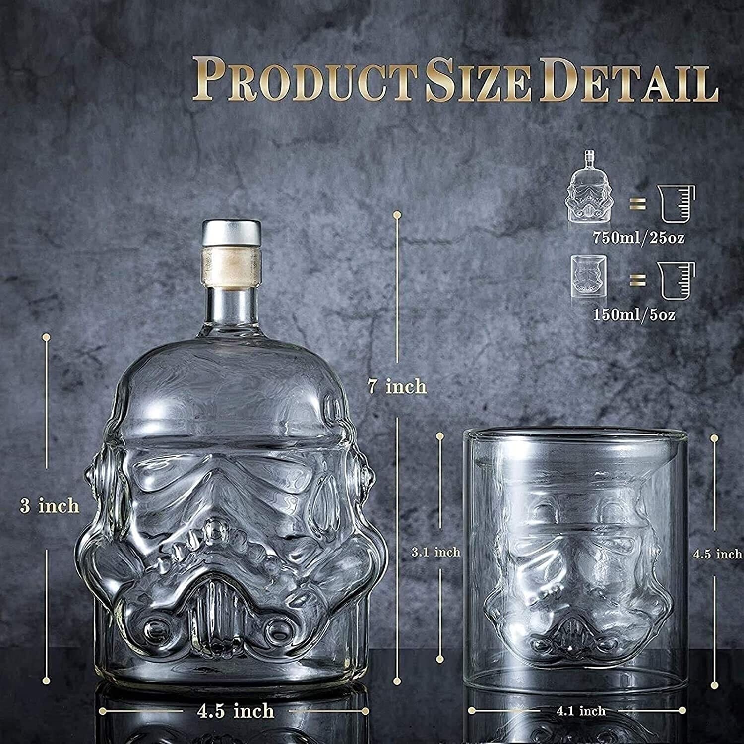 Stormtrooper Bottle Decanter Starwars Storm Trooper Whiskey Carafe For Whiskey Vodka And Wine 680ML