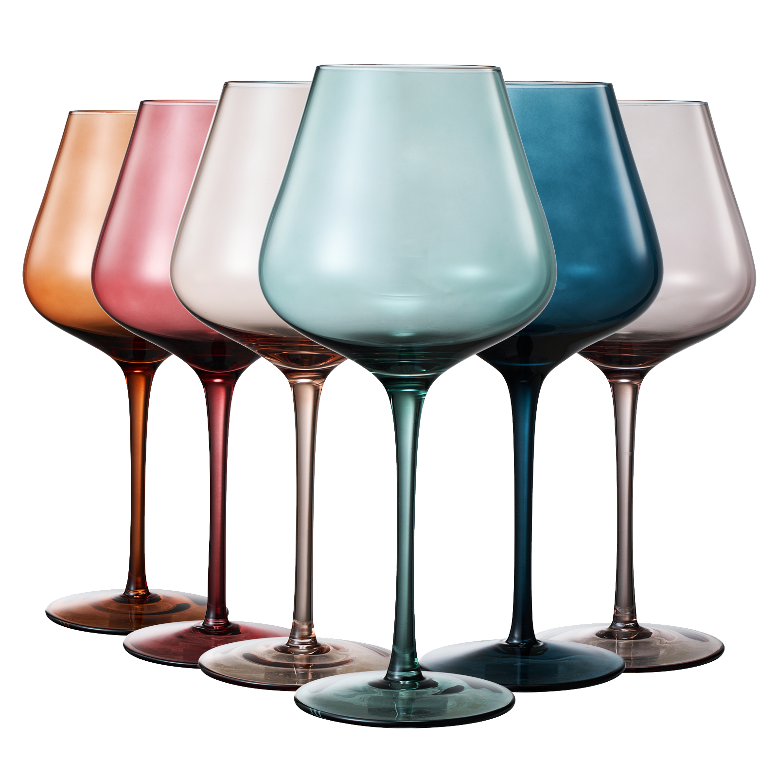 Colored Crystal Wine Glass Set Of 6 Gift For Mothers Day Her Wife Mom Friend Large 20 Oz Glasses Uni