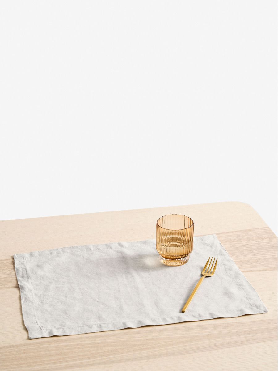 Silver Grey Linen Table Placemat Set-2