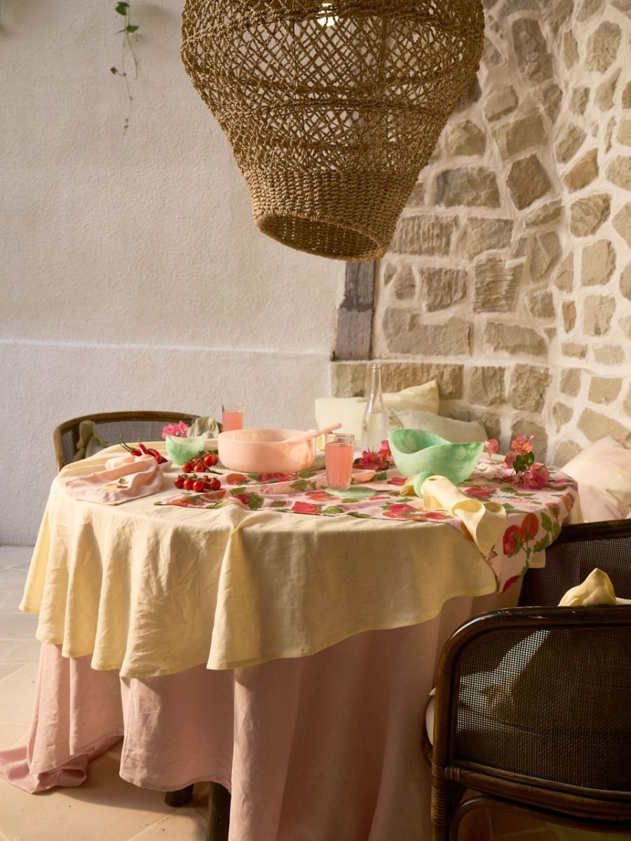 Butter Yellow Linen Table Cloth-1