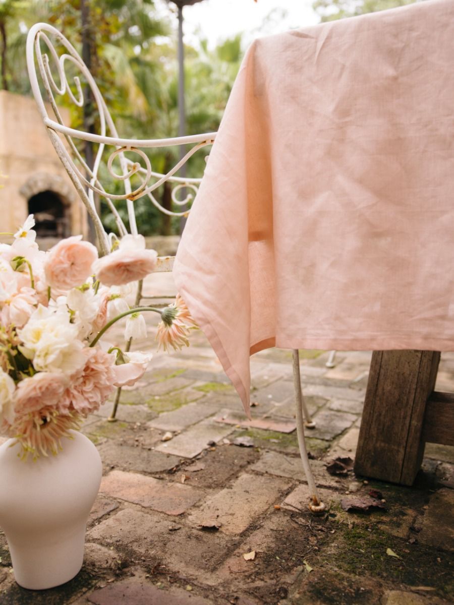 Peach Linen Table Cloth-3