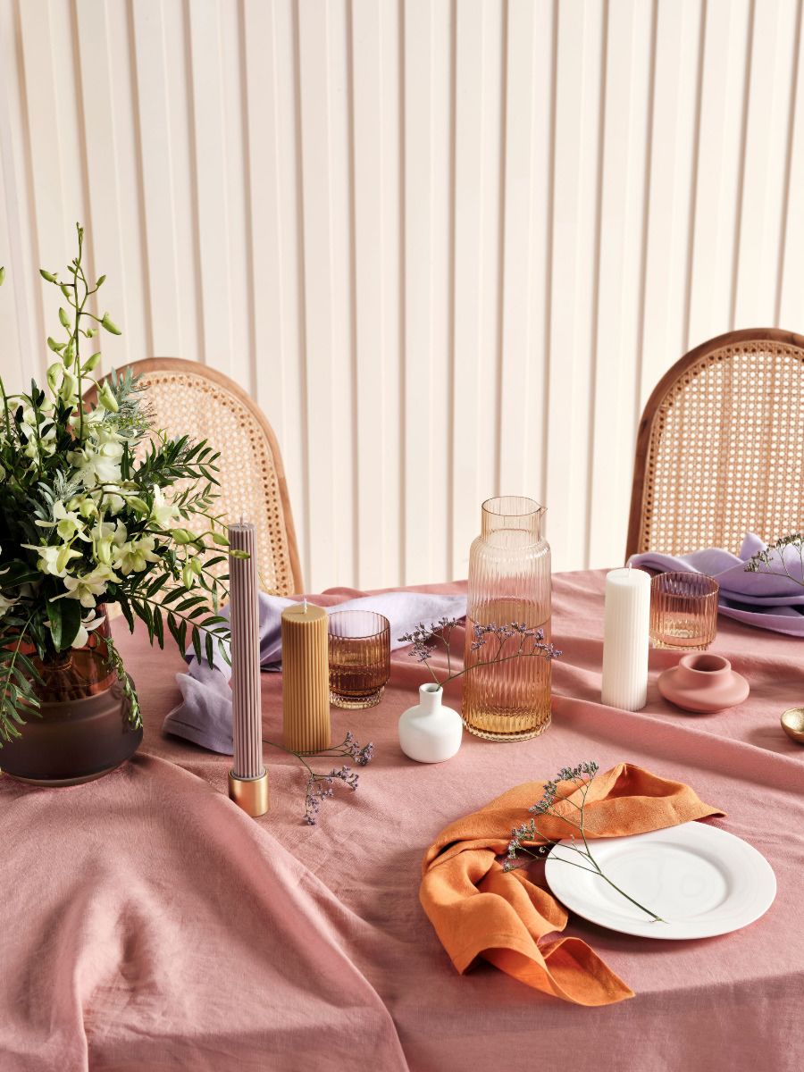 Pink Linen Table Cloth-3