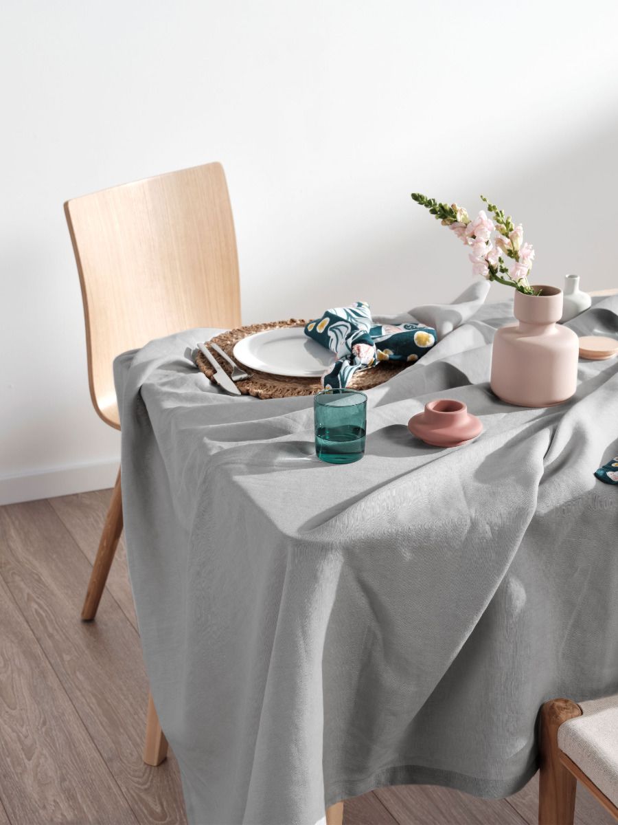 Grey Linen Table Cloth-0