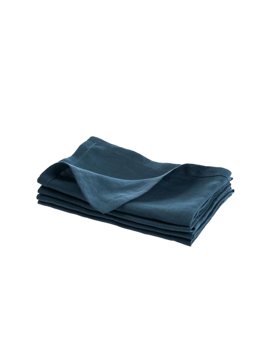 Navy Blue Linen Napkin Set-2