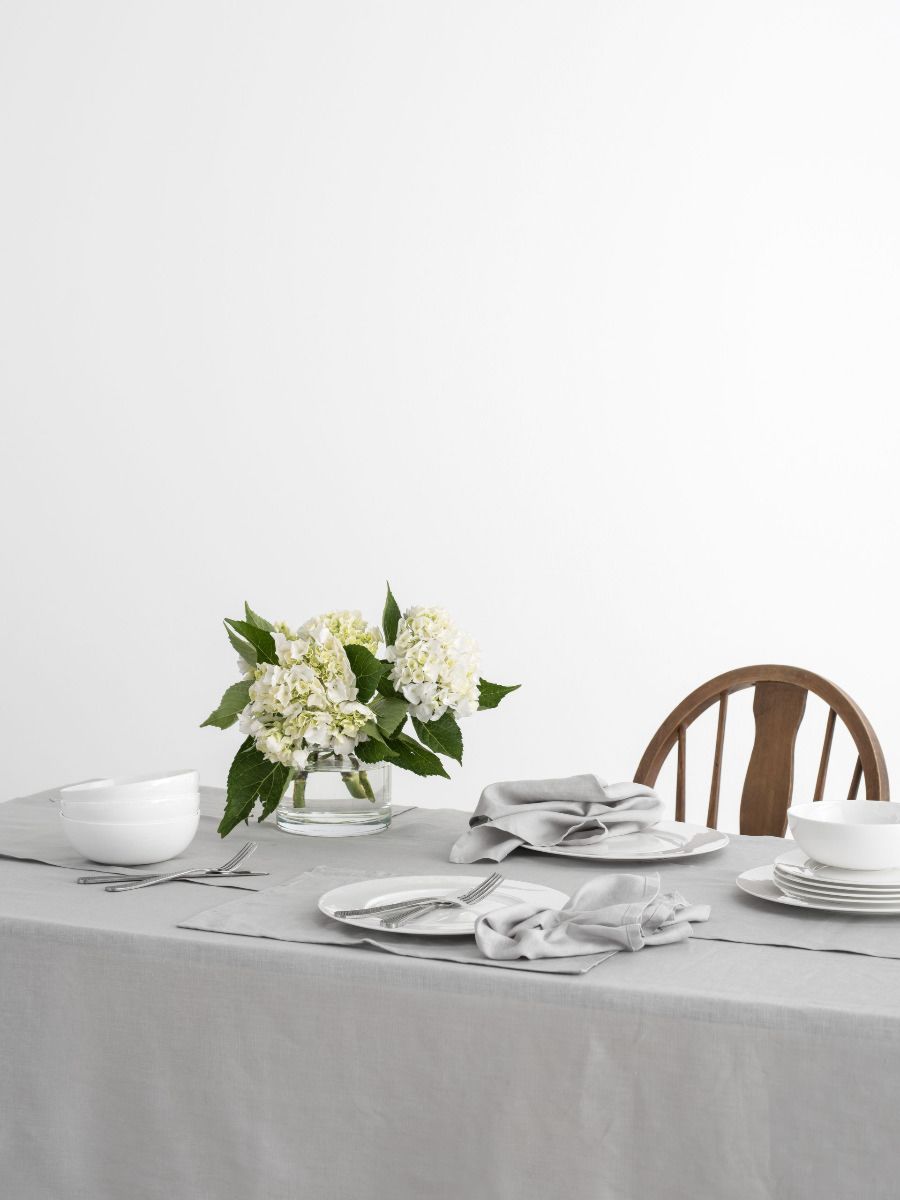 Silver Grey Linen Table Cloth-1