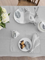 Silver Grey Linen Table Placemat Set-0