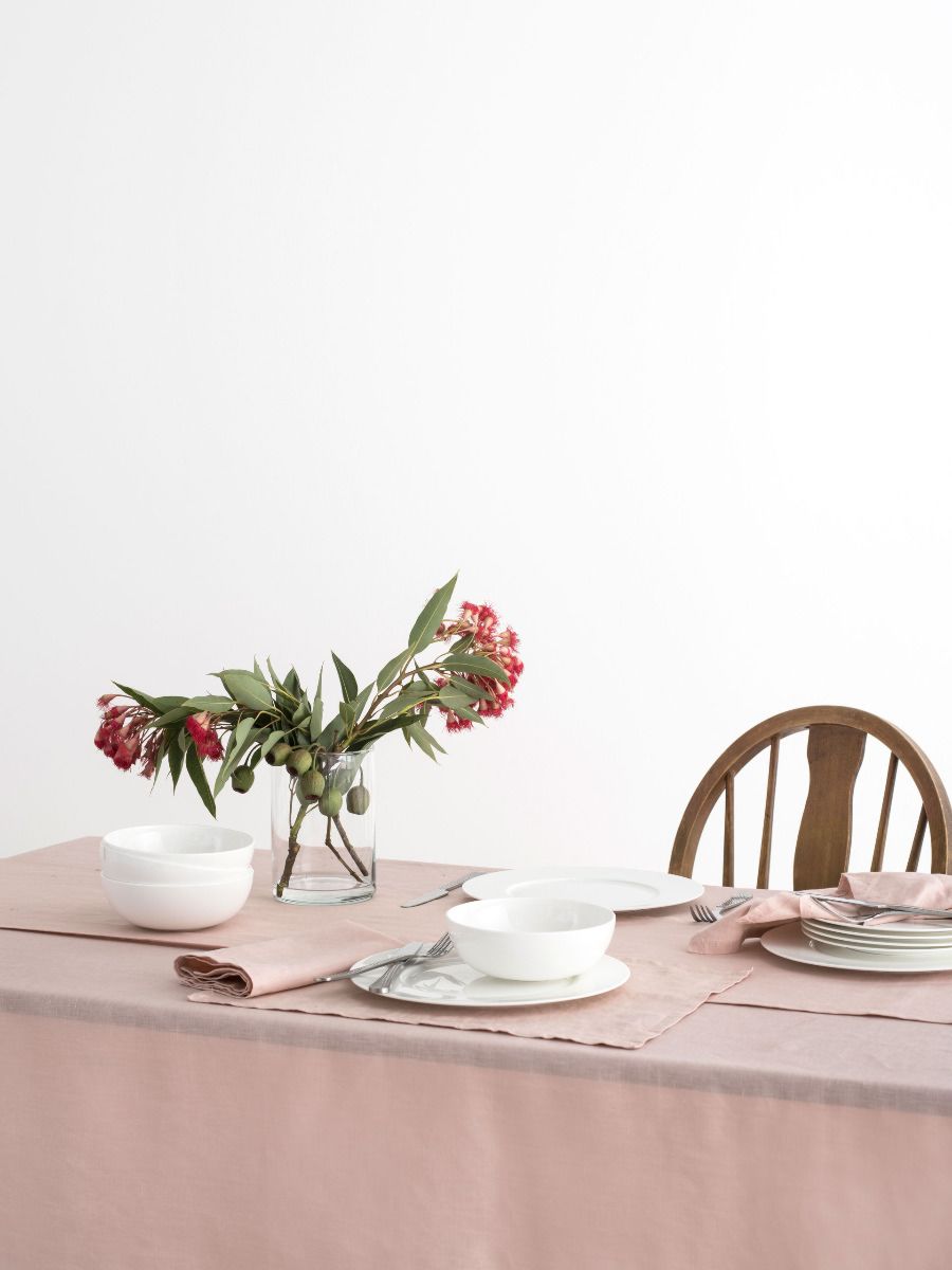 Peach Linen Table Cloth-2