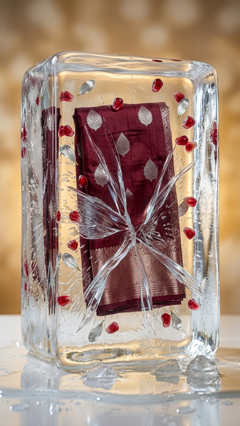 Art Silk Saree With Blouse For Women (Dark Red, 6.3M)