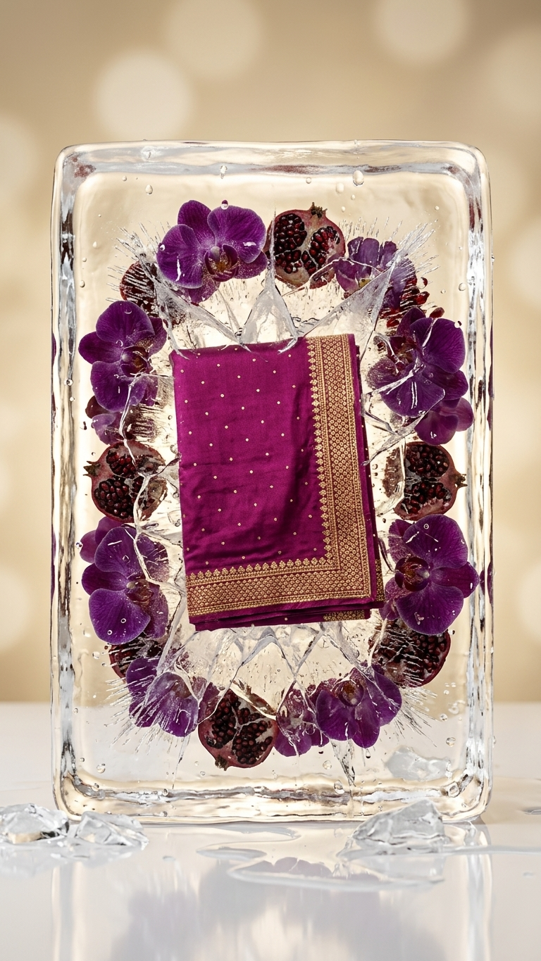 Lycra Blend Solid Saree for Women (Purple, 6.3 m)