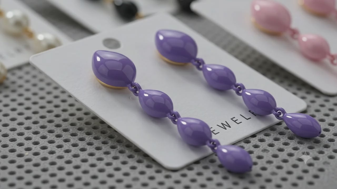 Load video: Berry Drop Enamel Bead Cascade Earrings