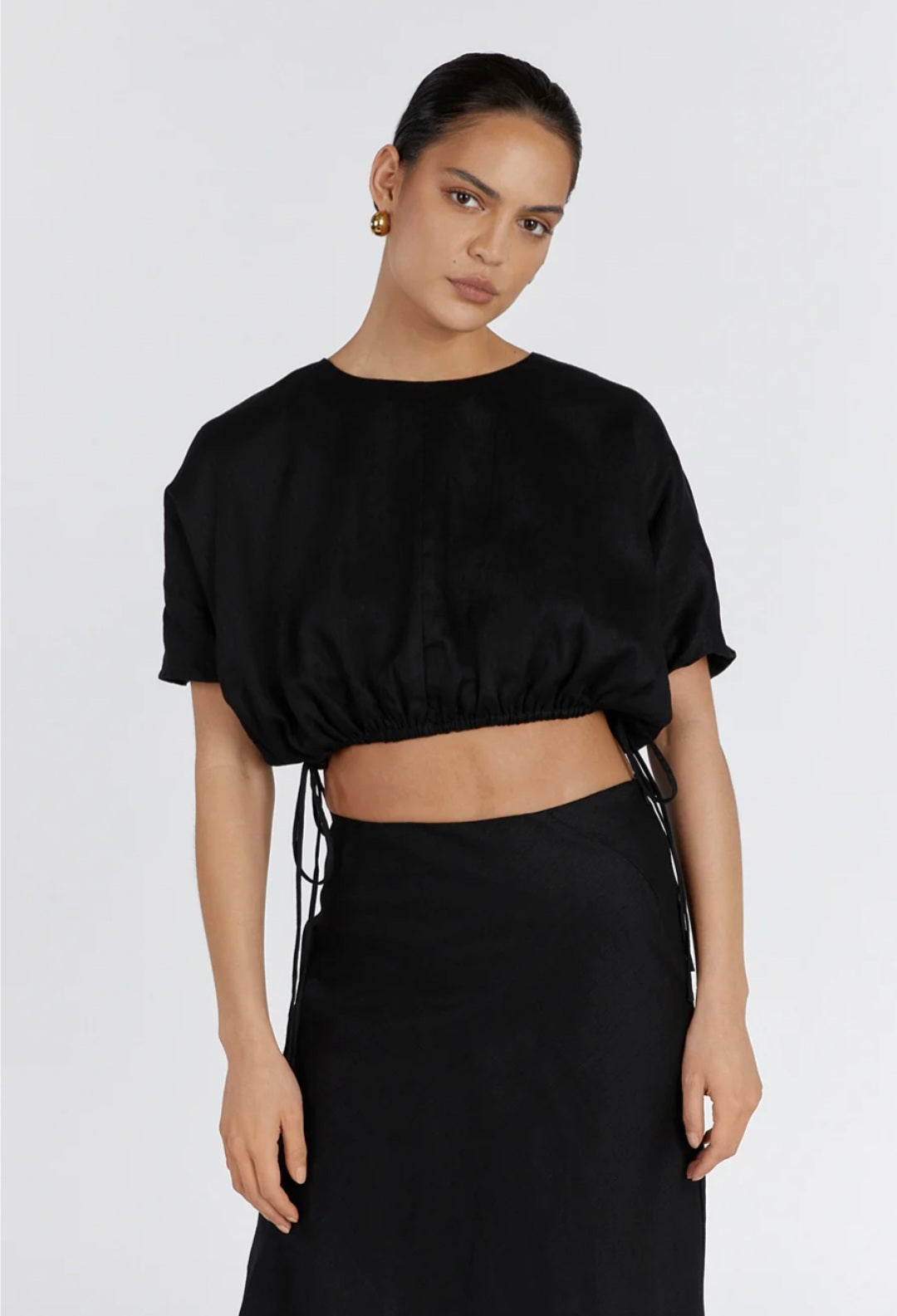 Black Linen Top-3