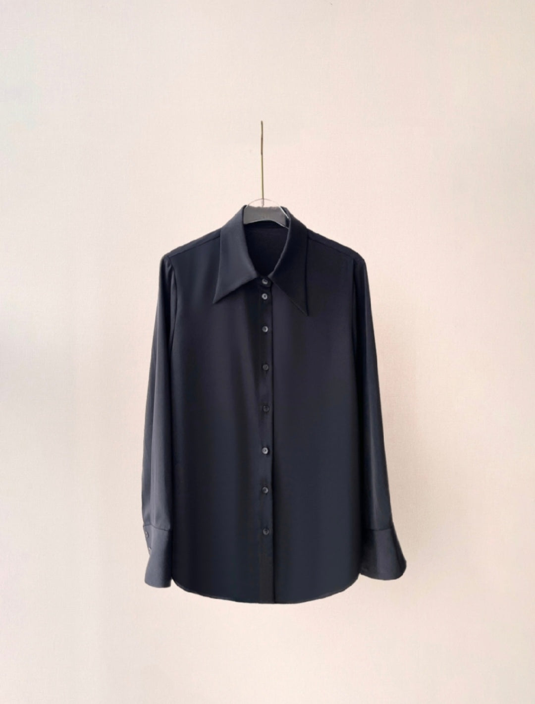 Broad Collar Shirt with Long Sleeves-1
