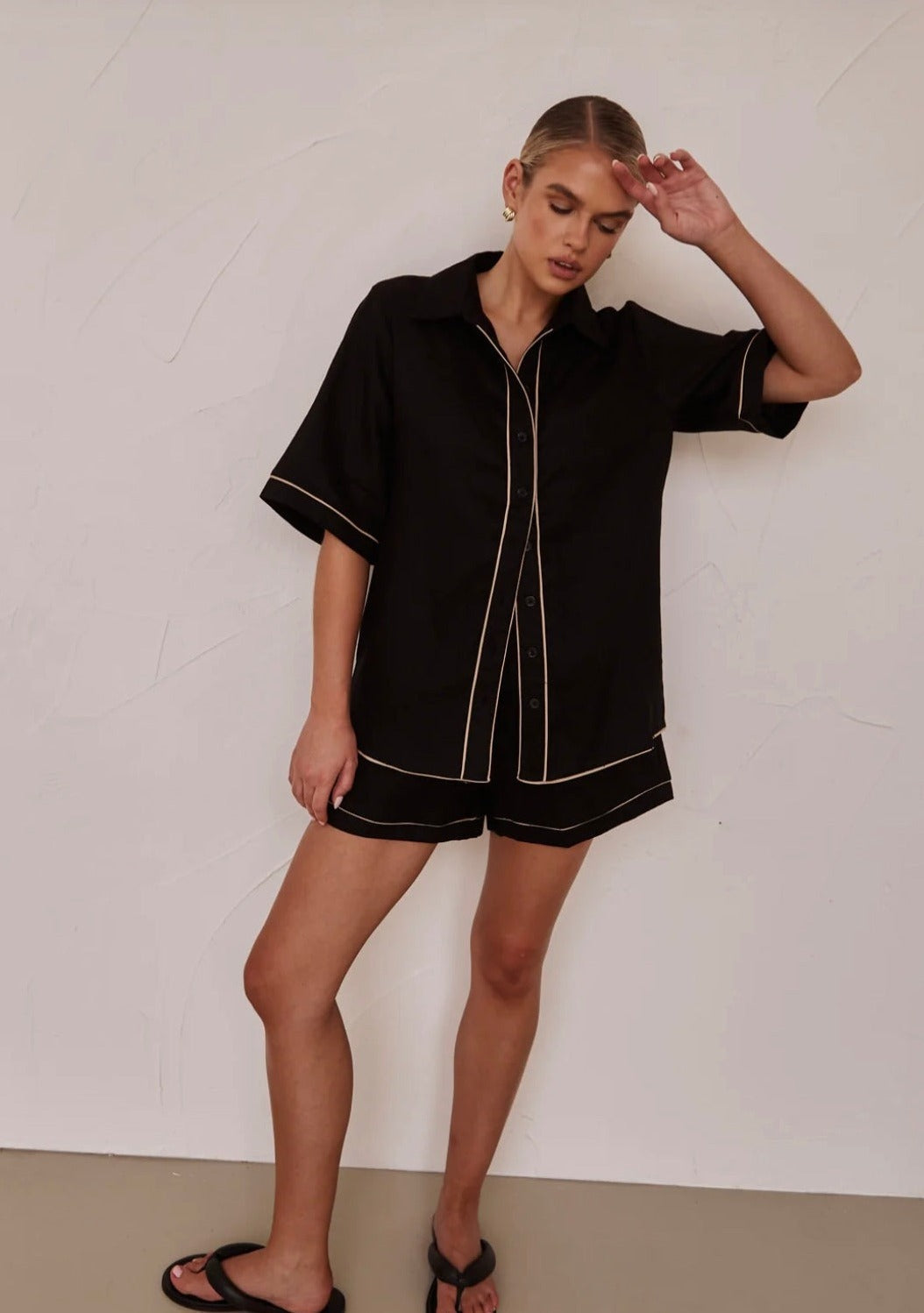 Black Poplin Cotton Shirt-3