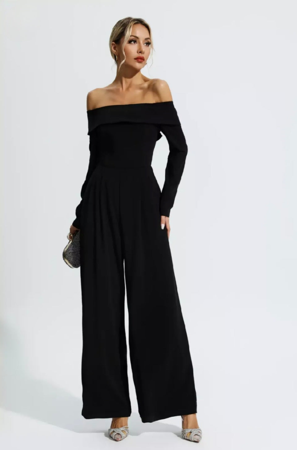 Black Jumpsuit | Off Shoulder Jumpsuit | Flare Bottom Jumpsuit | Summer Clothing-2
