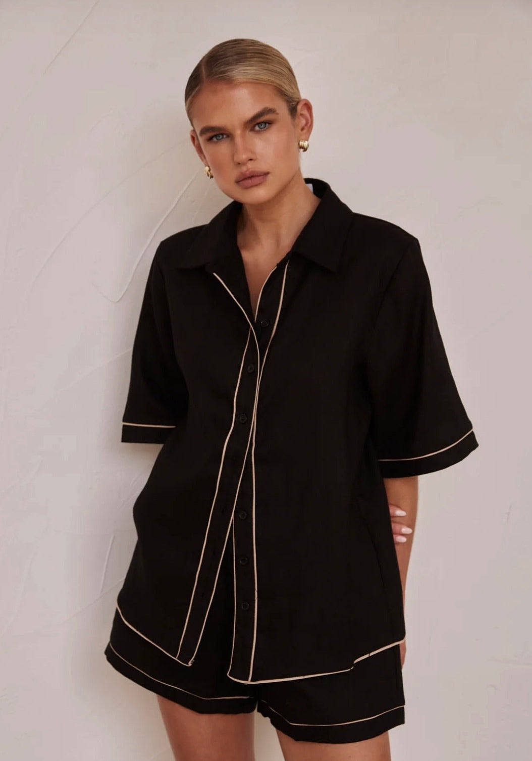 Black Poplin Cotton Shirt-0