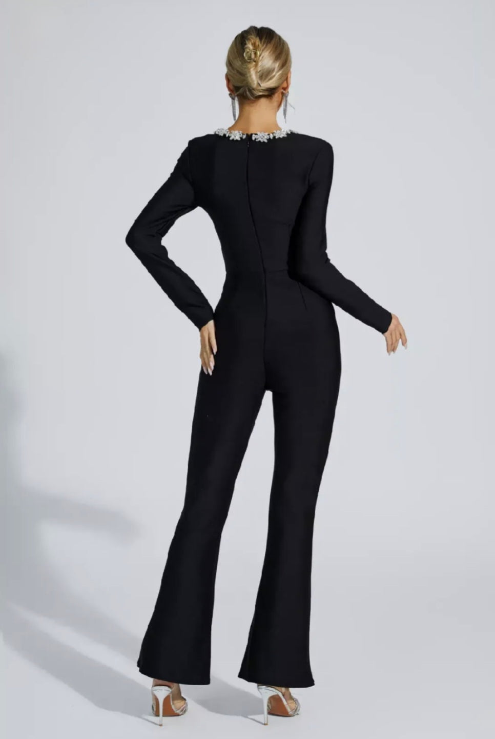 Black Jumpsuit | Bodysuit Jumpsuit |Embellished Jumpsuit | Summer Clothing-1