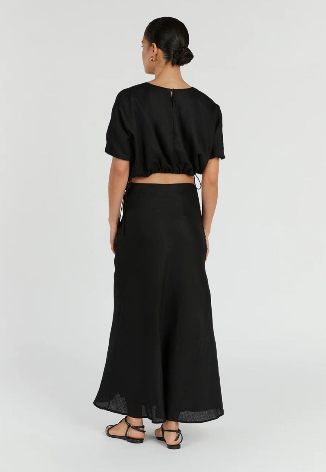 Black Linen Top-1