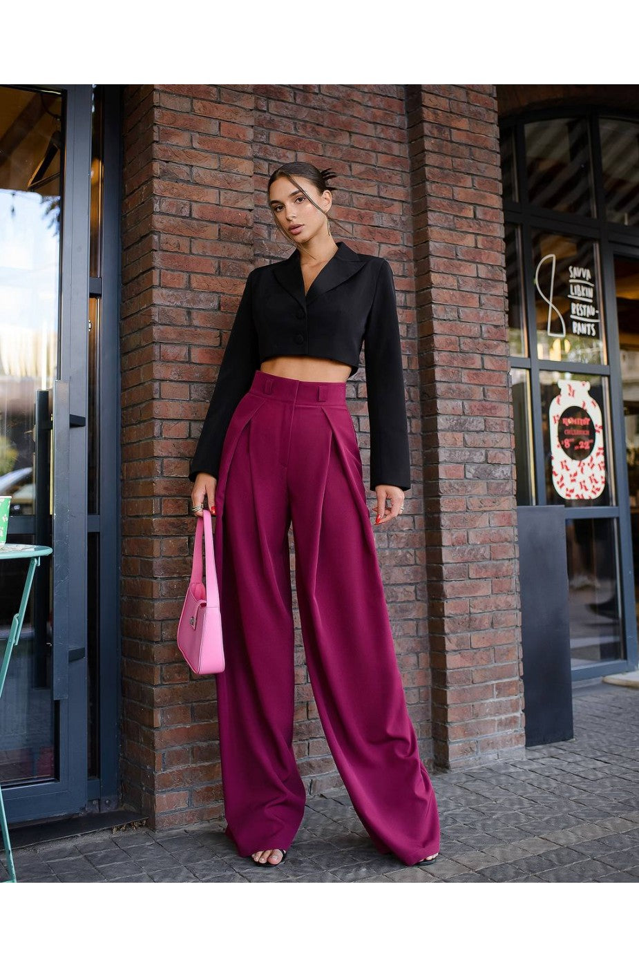 Cropped Banana Crepe Blazer Top-4