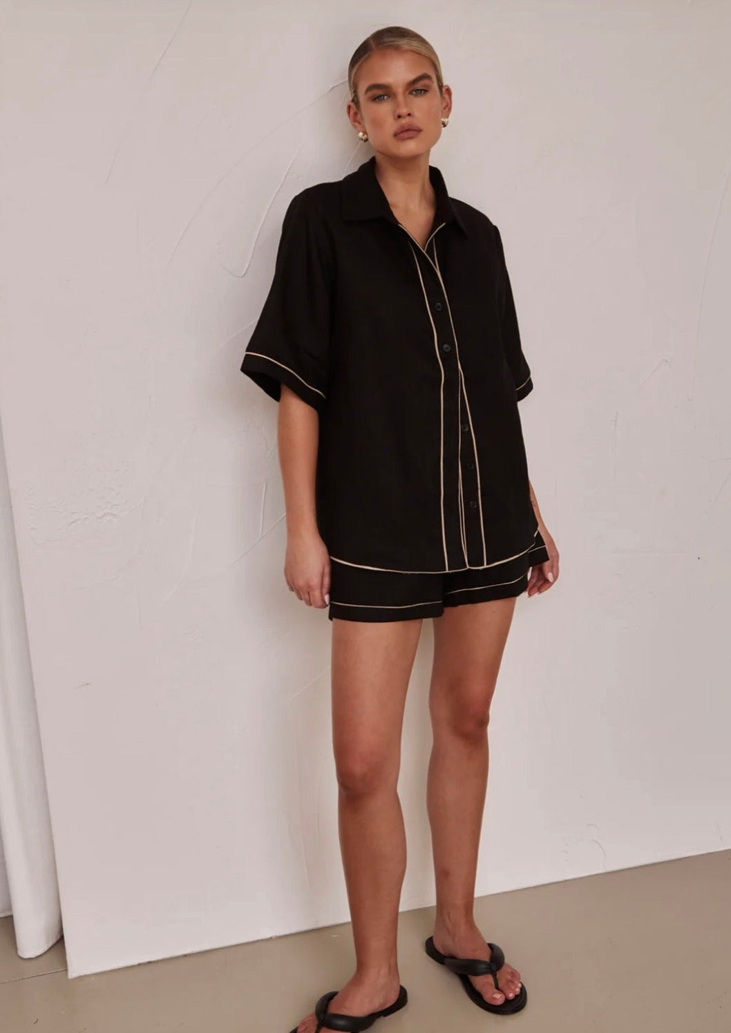 Black Poplin Cotton Shirt-2