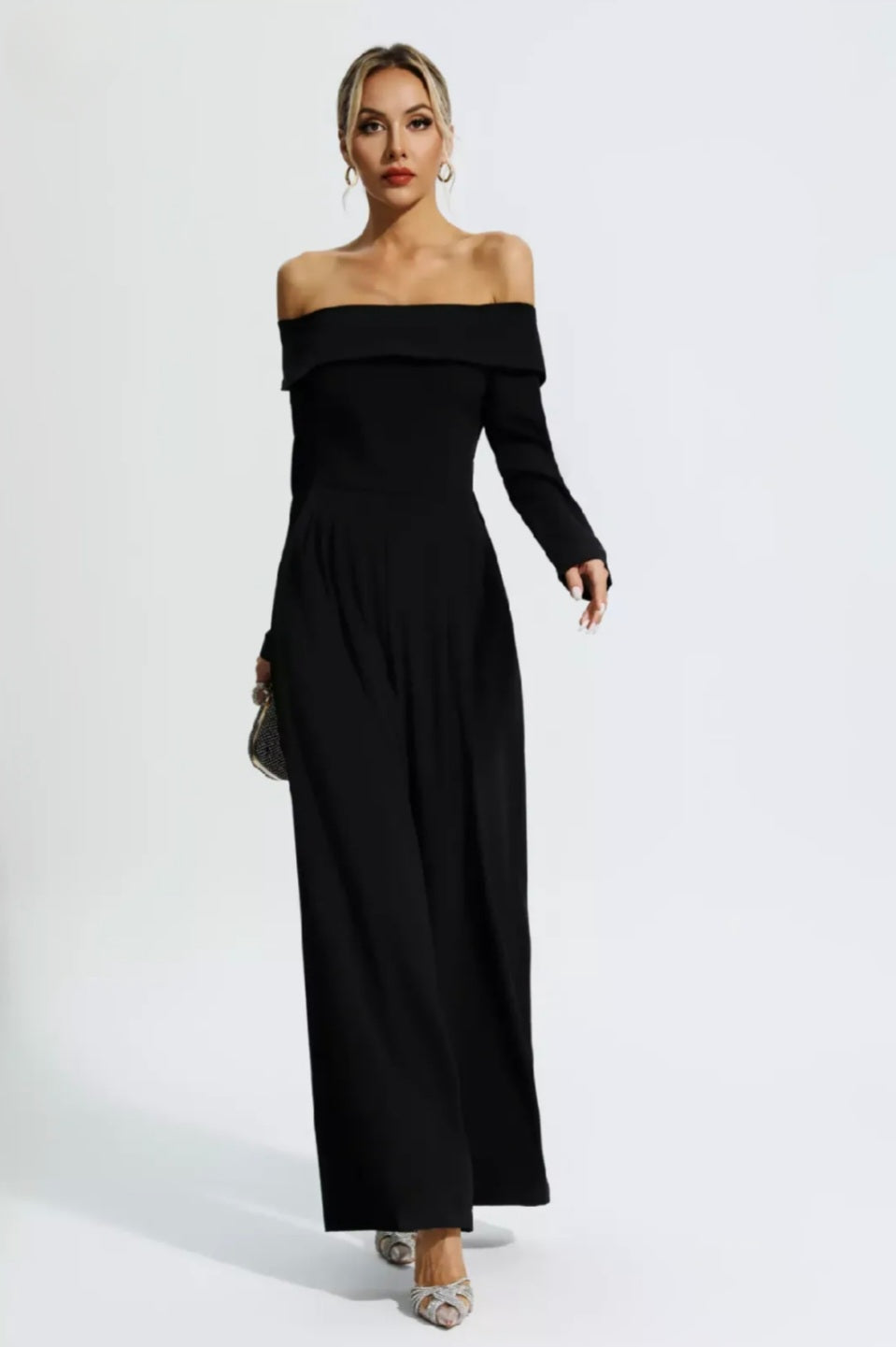 Black Jumpsuit | Off Shoulder Jumpsuit | Flare Bottom Jumpsuit | Summer Clothing-3