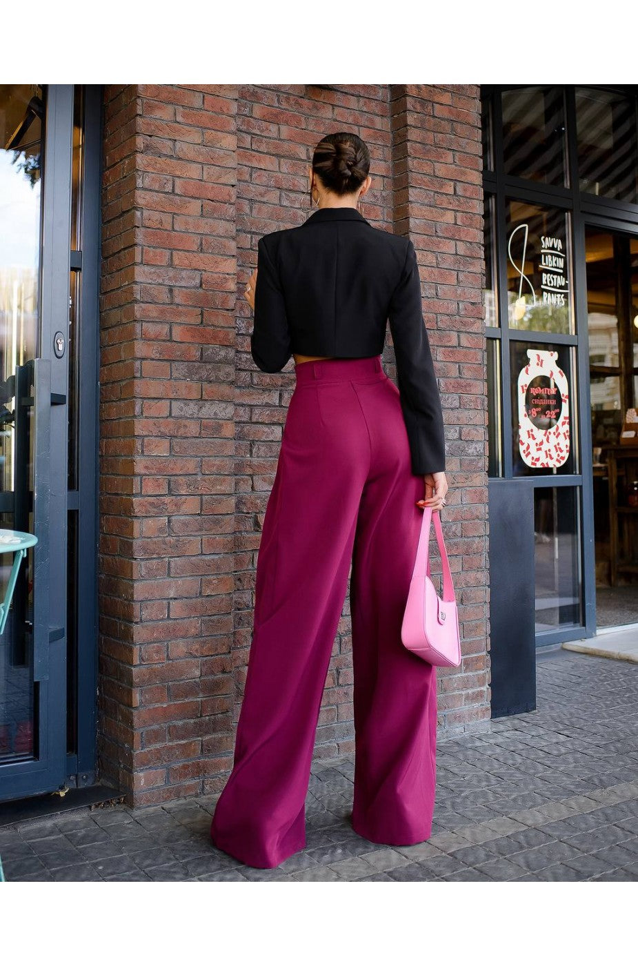 Cropped Banana Crepe Blazer Top-2