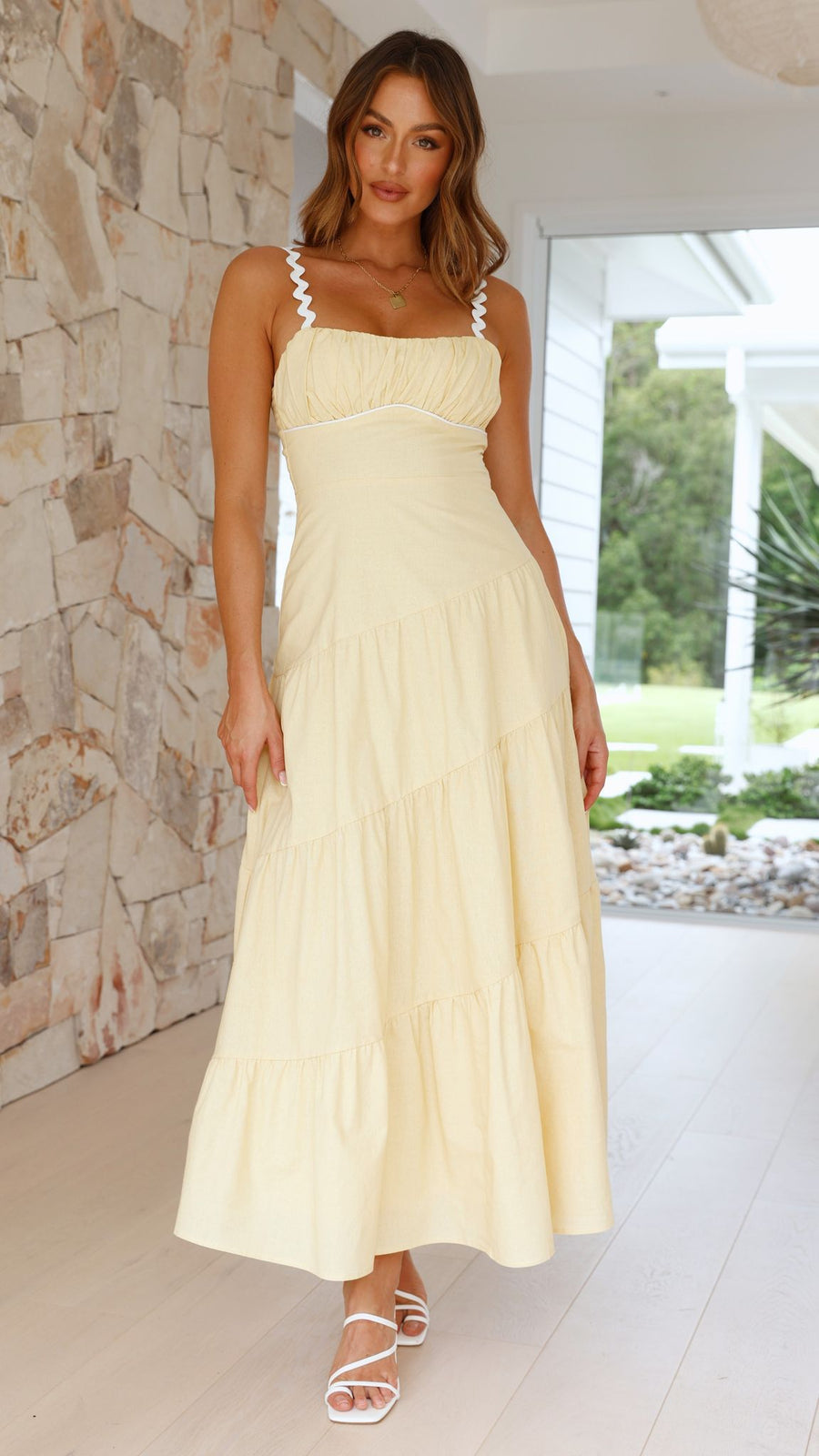 Butter Yellow Maxi Dress-3