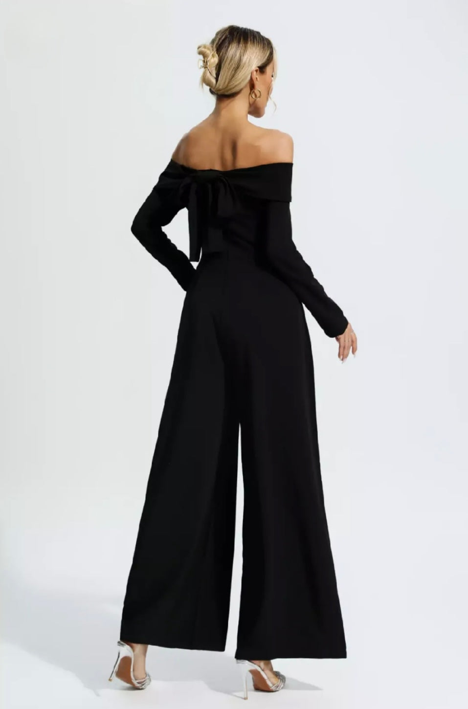 Black Jumpsuit | Off Shoulder Jumpsuit | Flare Bottom Jumpsuit | Summer Clothing-1